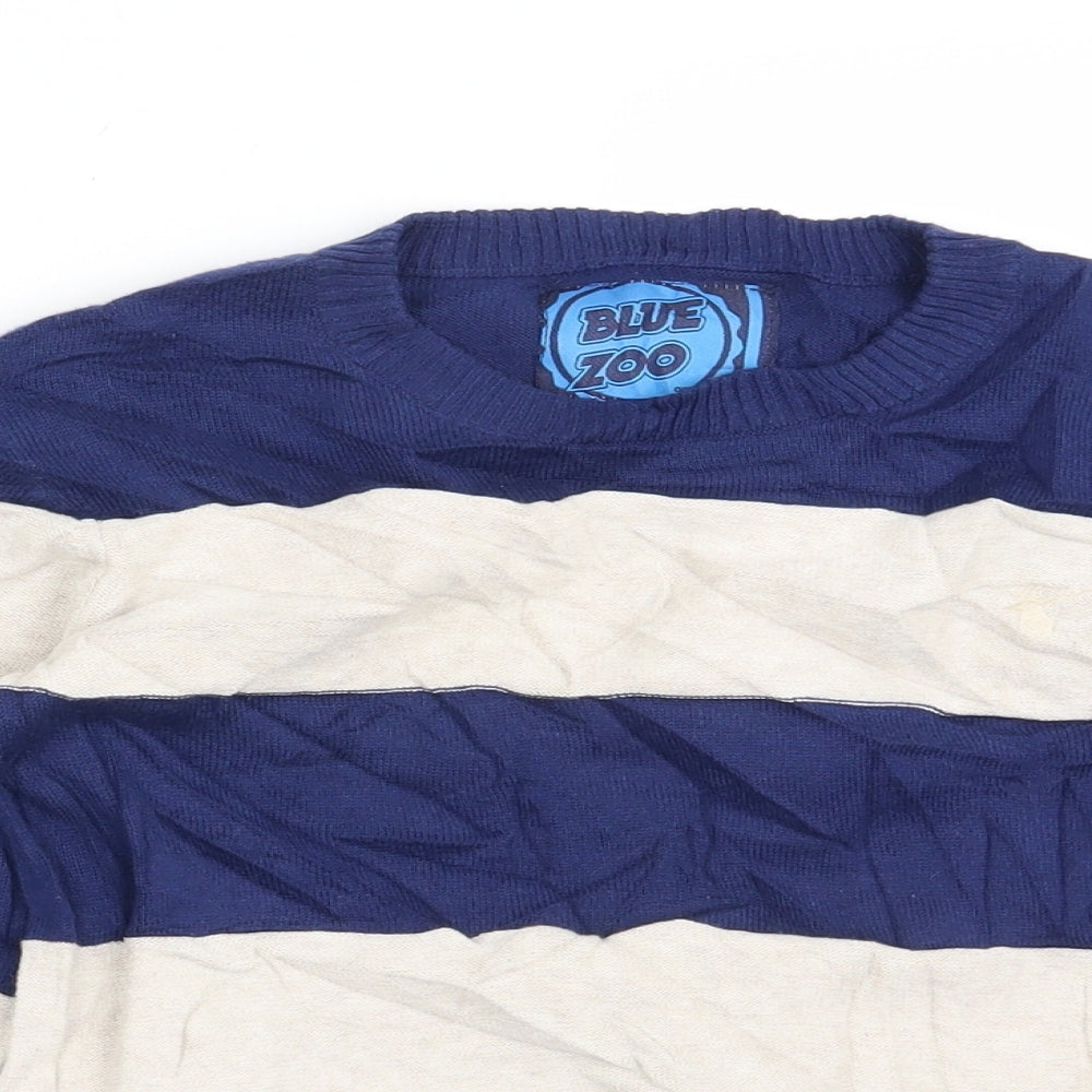 BlueZoo Boys Blue Striped  Pullover Jumper Size 6-7 Years