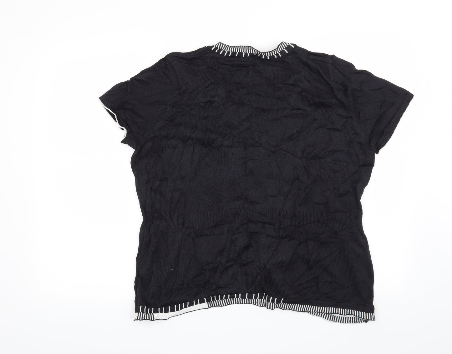 Per Una Womens Black Geometric  Pullover Jumper Size 16