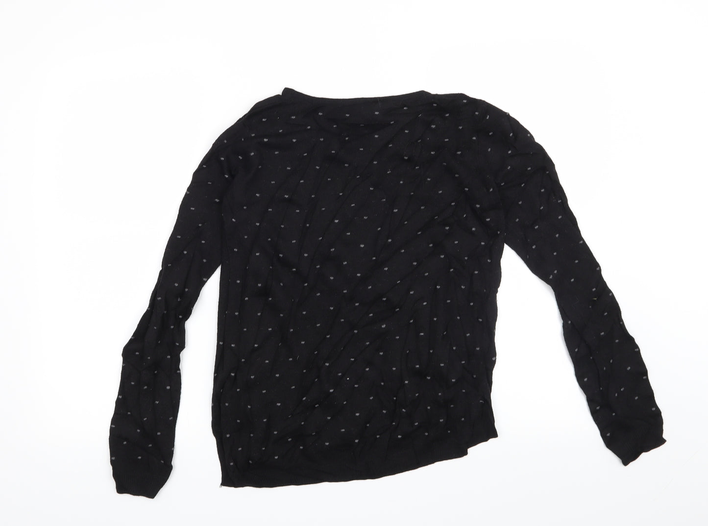 Mango Womens Black Polka Dot  Pullover Jumper Size S