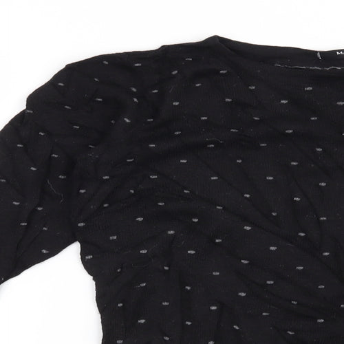 Mango Womens Black Polka Dot  Pullover Jumper Size S
