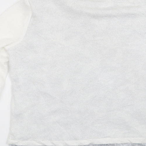 Linea Womens White Geometric  Pullover Sweatshirt Size M