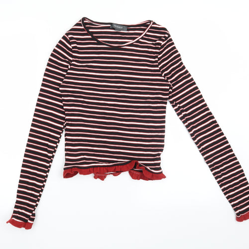 Primark Womens Black Striped  Pullover Sweatshirt Size 6
