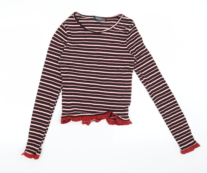 Primark Womens Black Striped  Pullover Sweatshirt Size 6