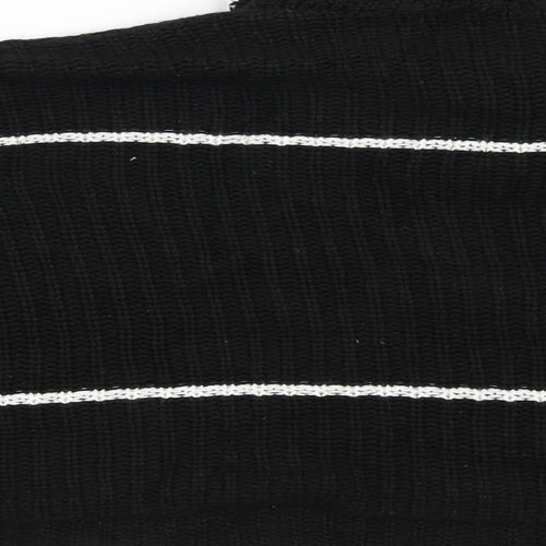 Boohoo Womens Black Striped  Pullover Jumper Size M
