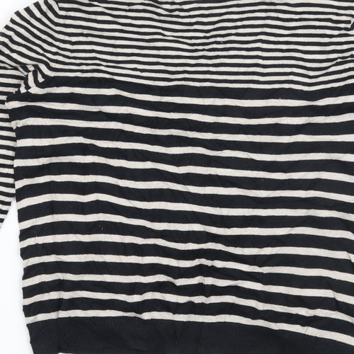 H&M Womens Beige Striped  Cardigan Jumper Size S