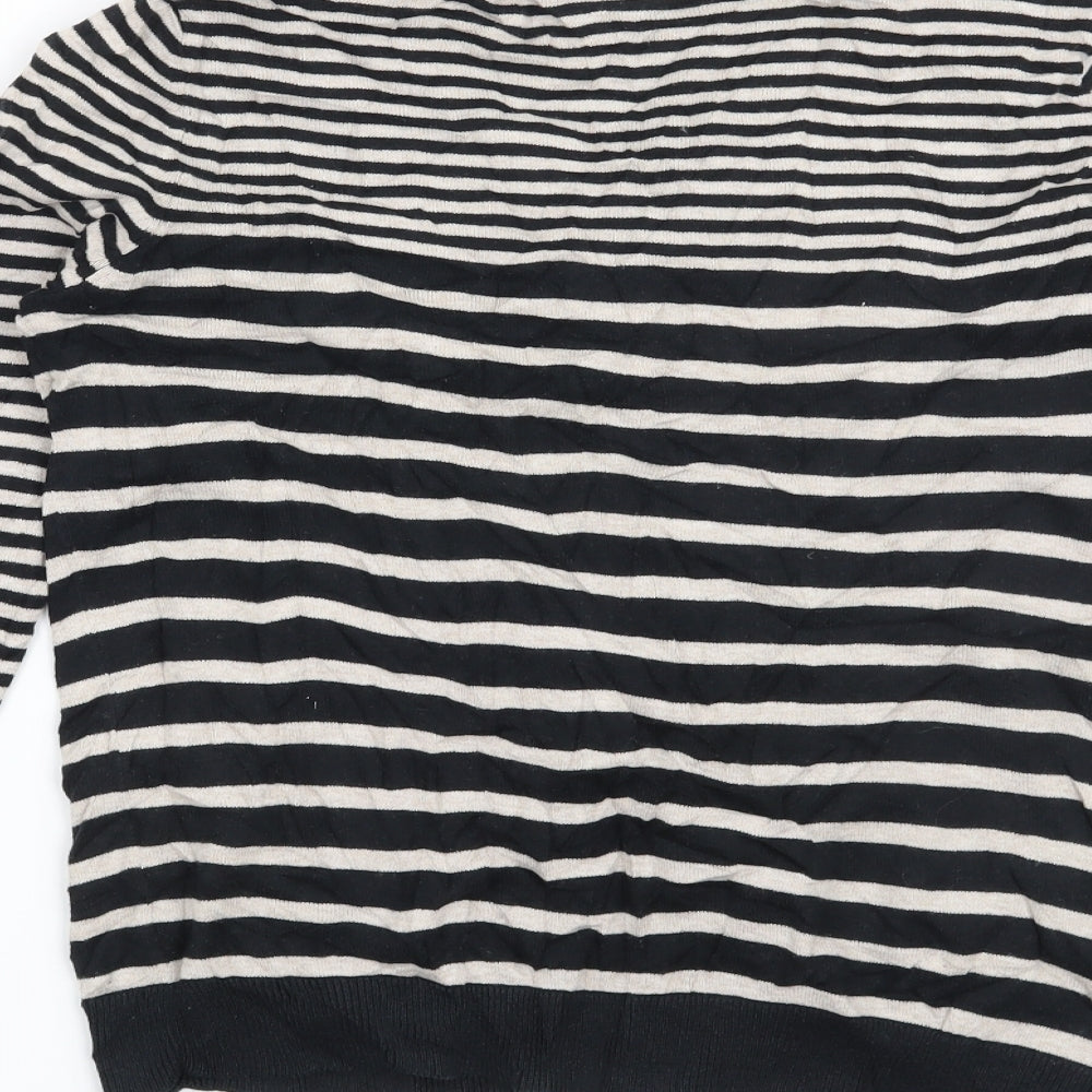 H&M Womens Beige Striped  Cardigan Jumper Size S