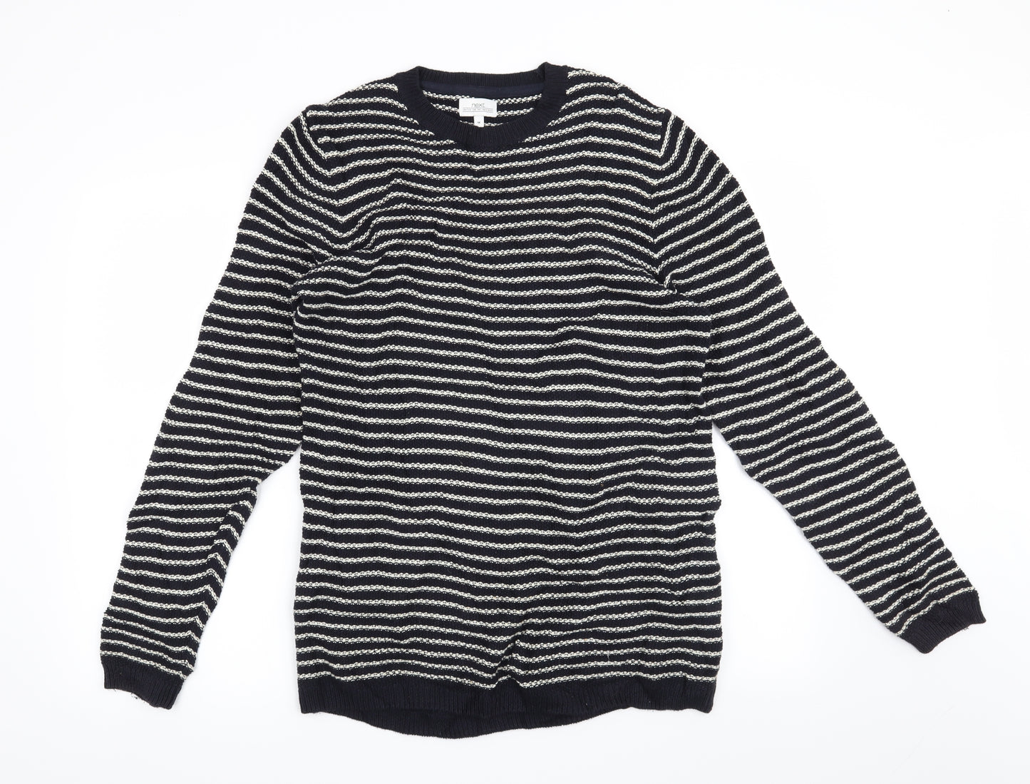 NEXT Mens Blue Striped  Pullover Jumper Size M