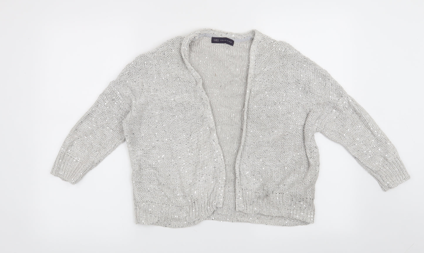 Marks and Spencer Womens Silver   Cardigan Jumper Size 12