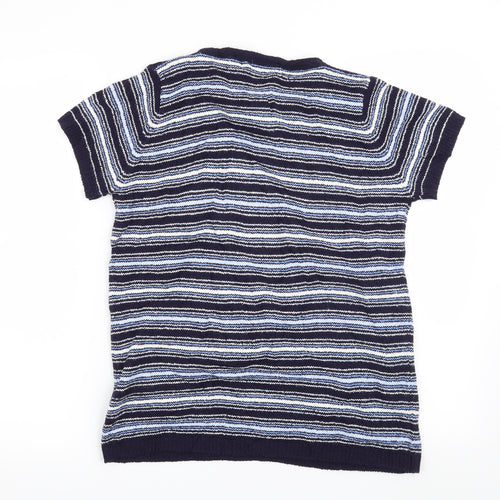 EWM Womens Blue Striped  Pullover Jumper Size 10