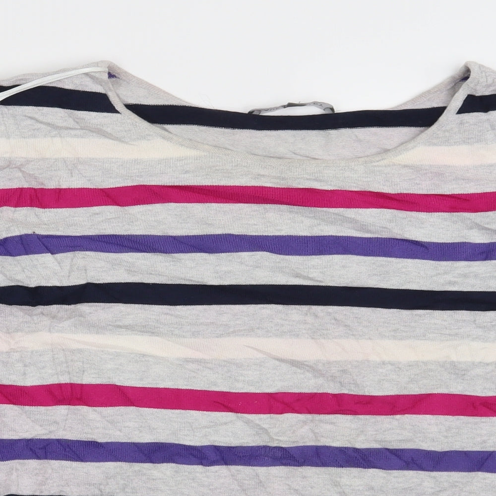 Laura Ashley Womens Grey Striped  Pullover Jumper Size 14