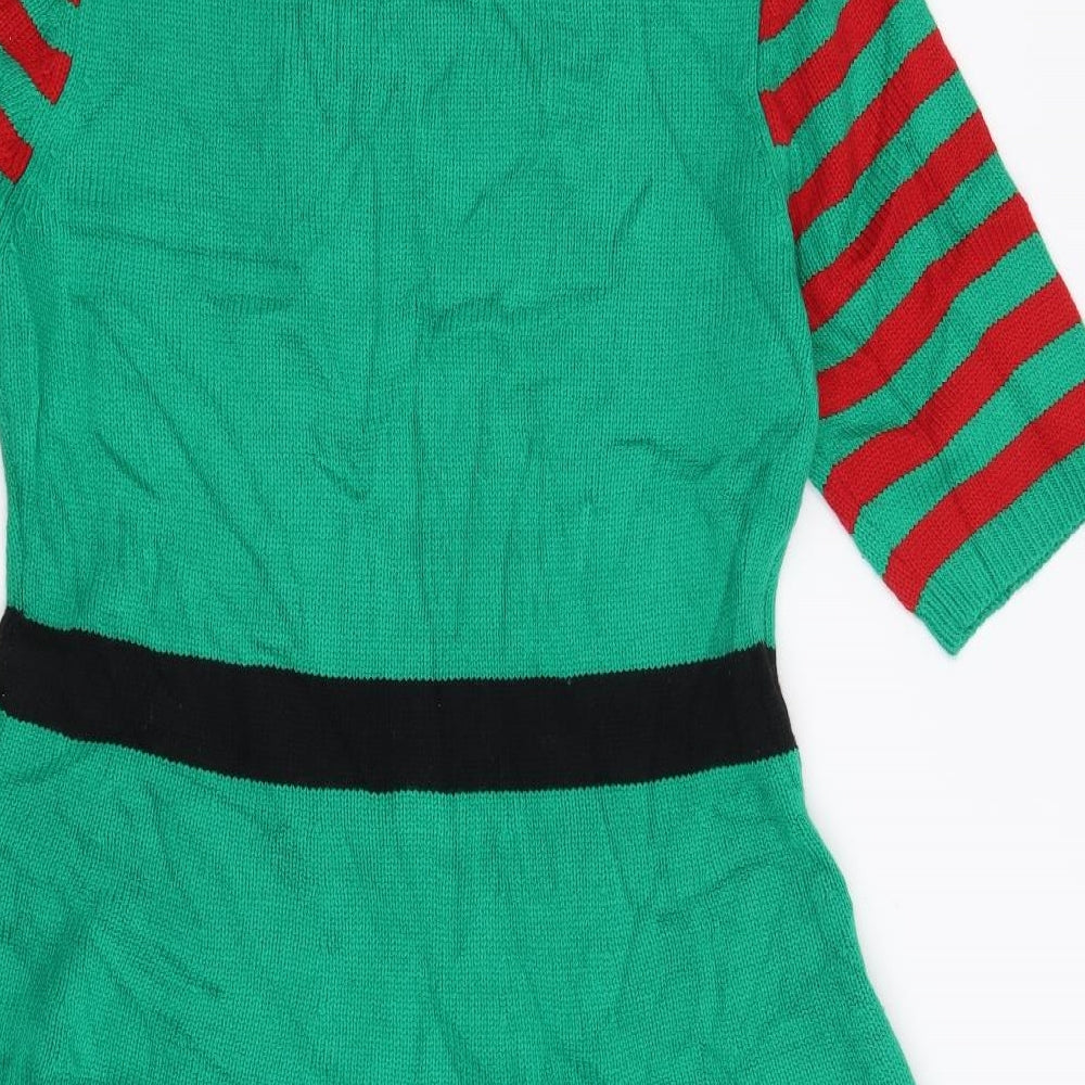 Primark Womens Green   Jumper Dress  Size 14  - Christmas Elf