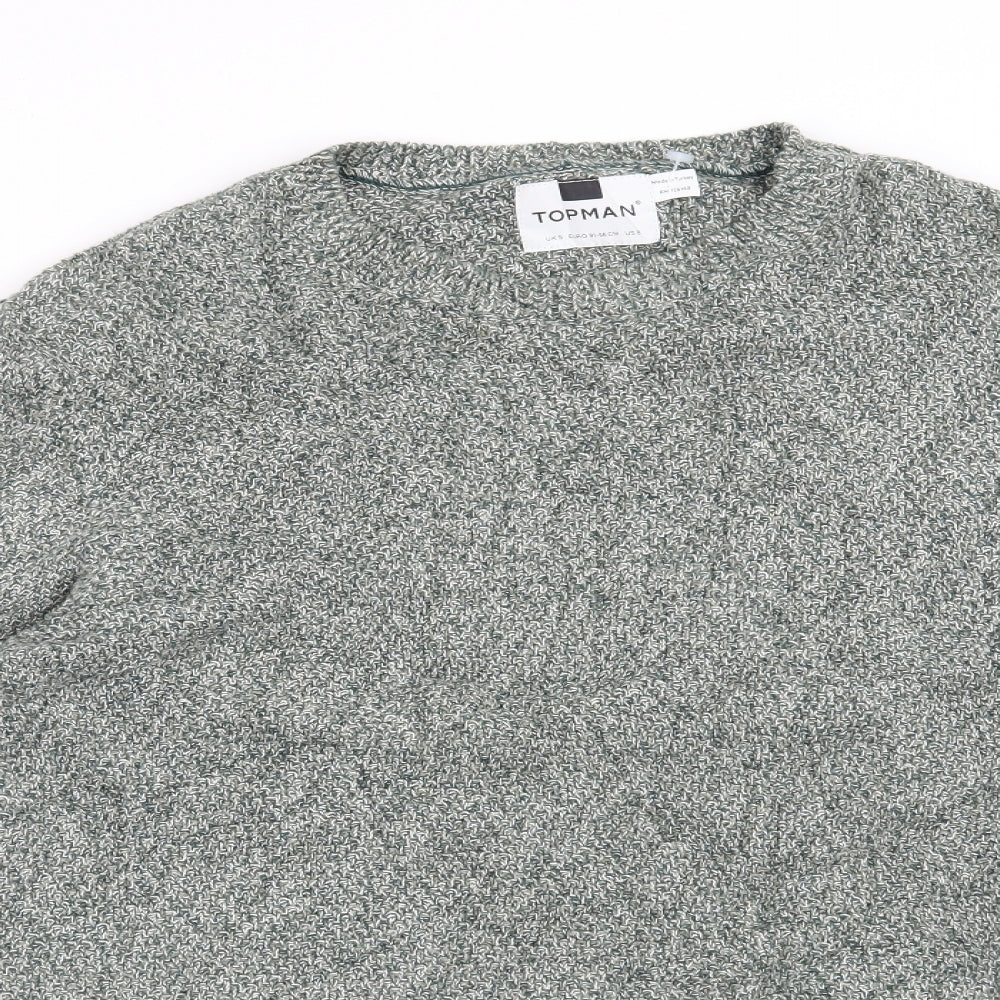 Topman Mens Green   Pullover Jumper Size S