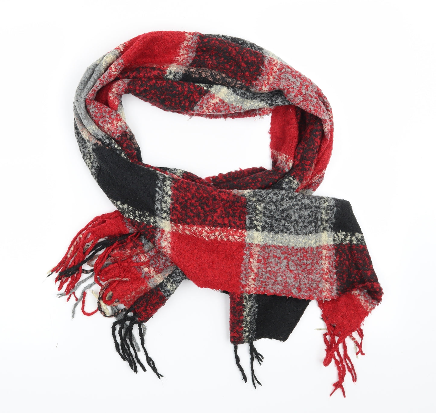 Preworn Womens Red Check   Scarf