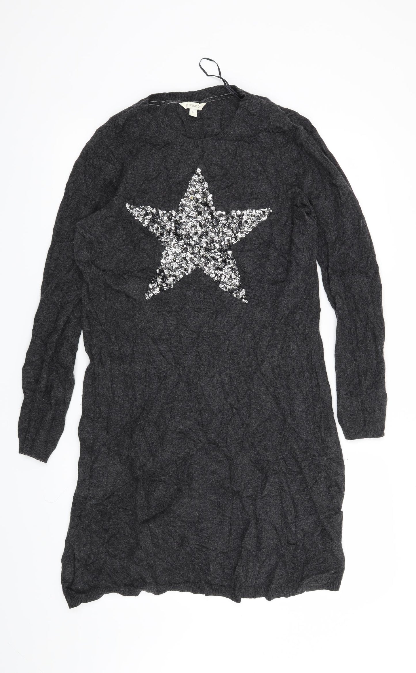Monsoon Womens Grey   Jumper Dress  Size M  - Star