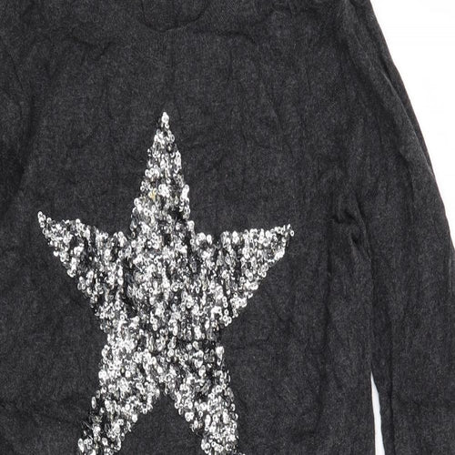 Monsoon Womens Grey   Jumper Dress  Size M  - Star