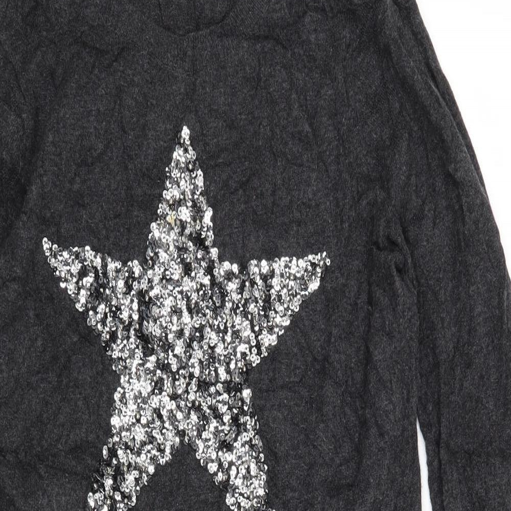 Monsoon Womens Grey   Jumper Dress  Size M  - Star