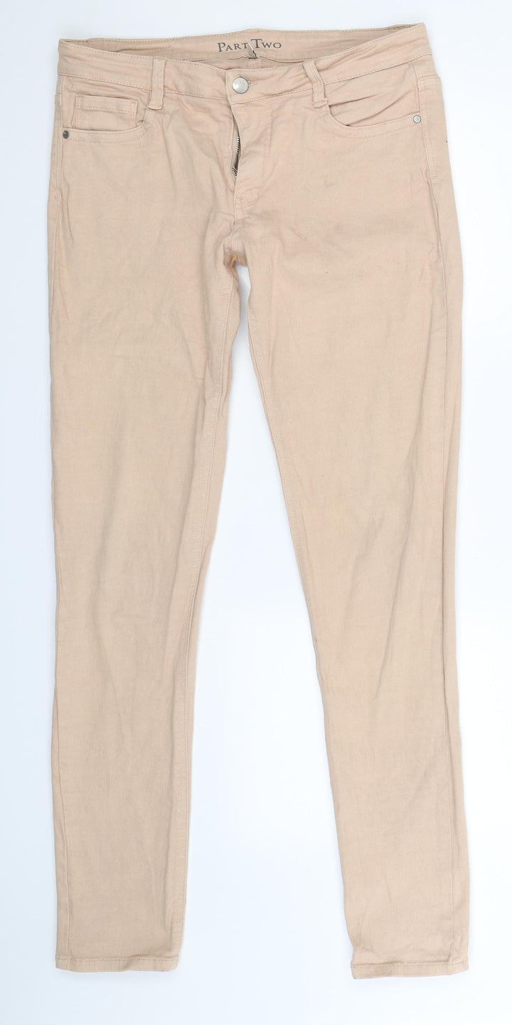 Part Two Womens Beige  Denim Skinny Jeans Size 12 L32 in