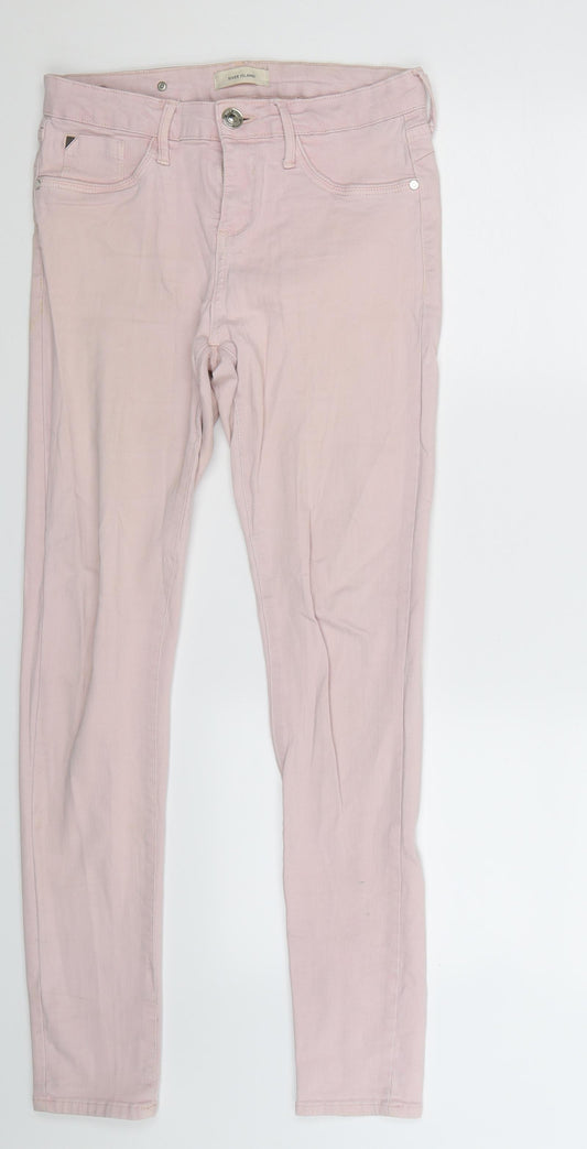 Front view of River Island women’s grey denim jegging jeans, size UK 10, 29-inch leg