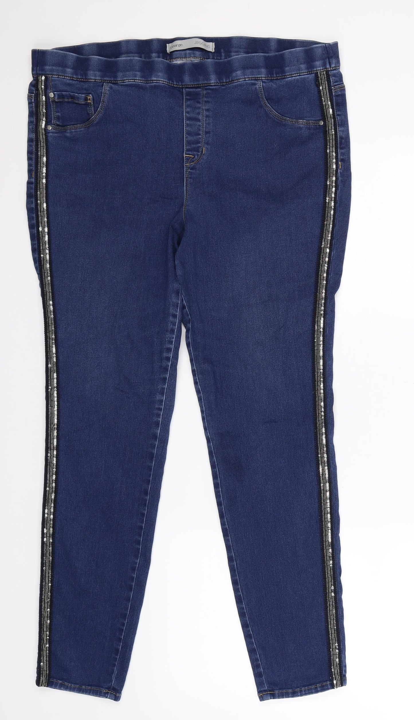George Womens Blue  Denim Jegging Jeans Size 18 L27 in