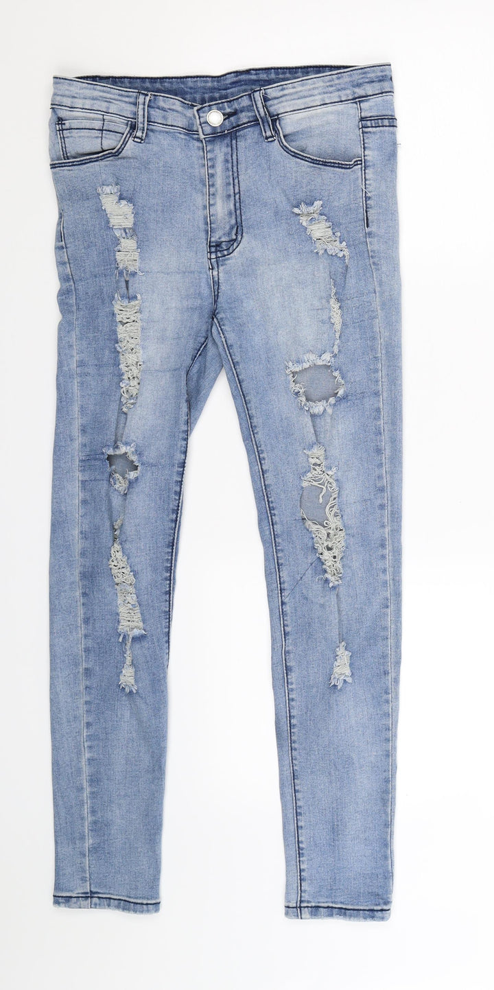 Preworn Womens Blue Denim Skinny Jeans Size S L25 in