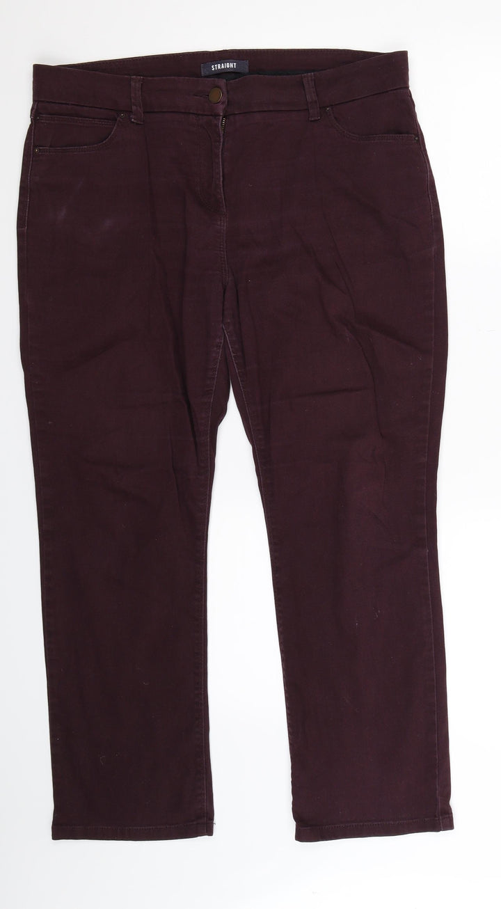 Preworn Womens Brown  Denim Straight Jeans Size 36 in L27 in