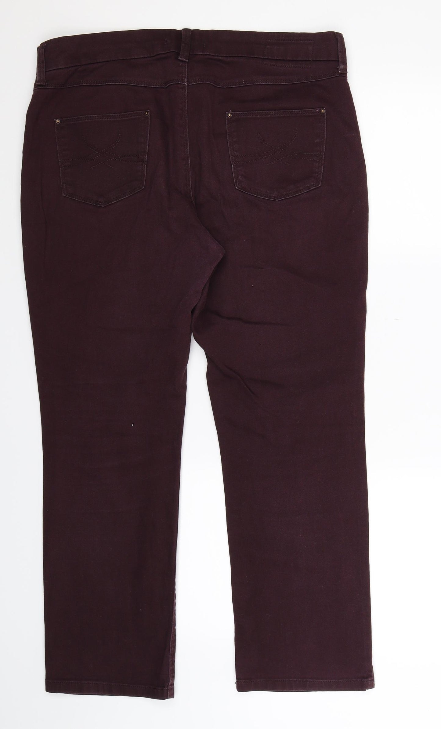 Preworn Womens Brown  Denim Straight Jeans Size 36 in L27 in