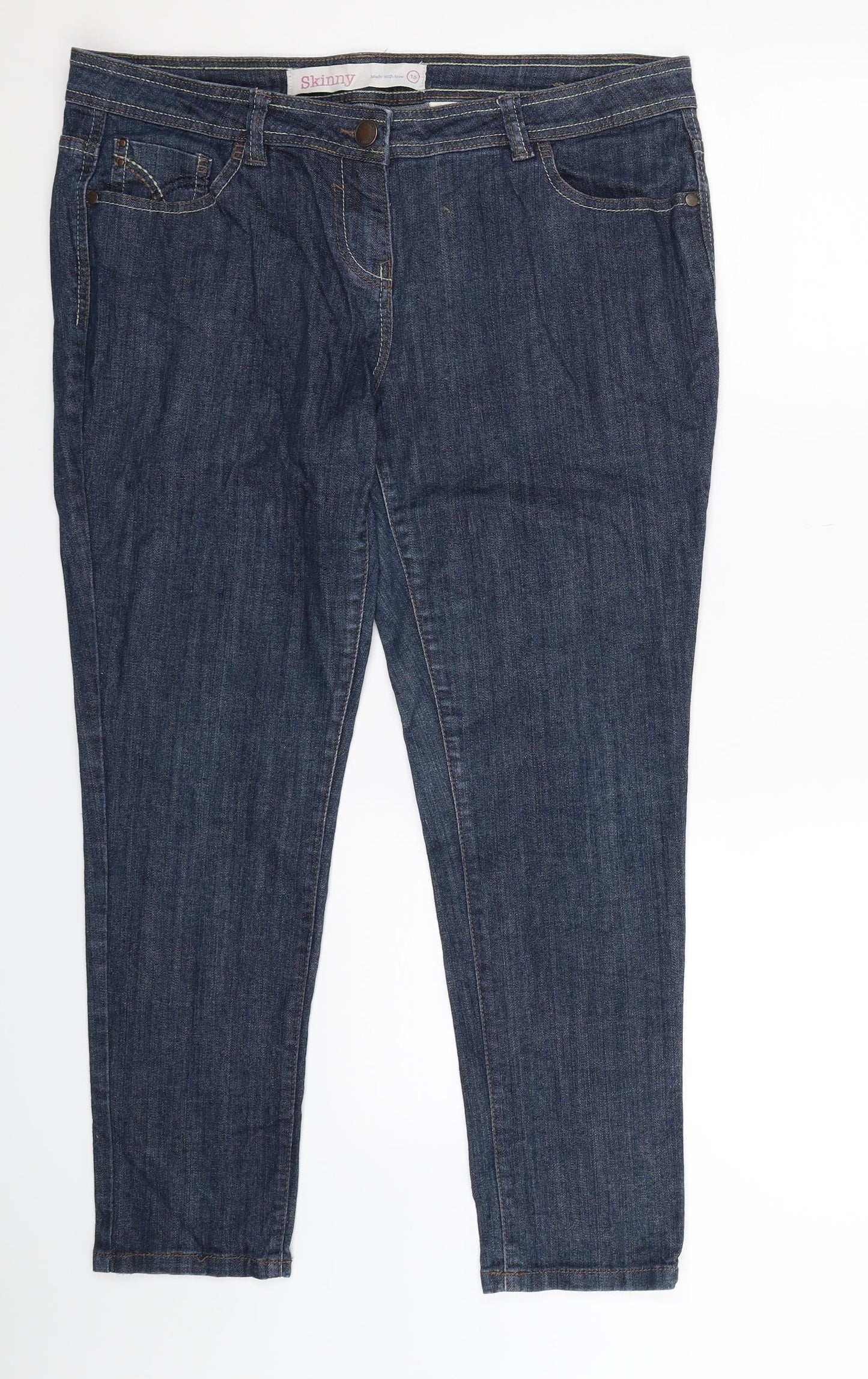 NEXT Womens Blue  Denim Skinny Jeans Size 16 L27 in