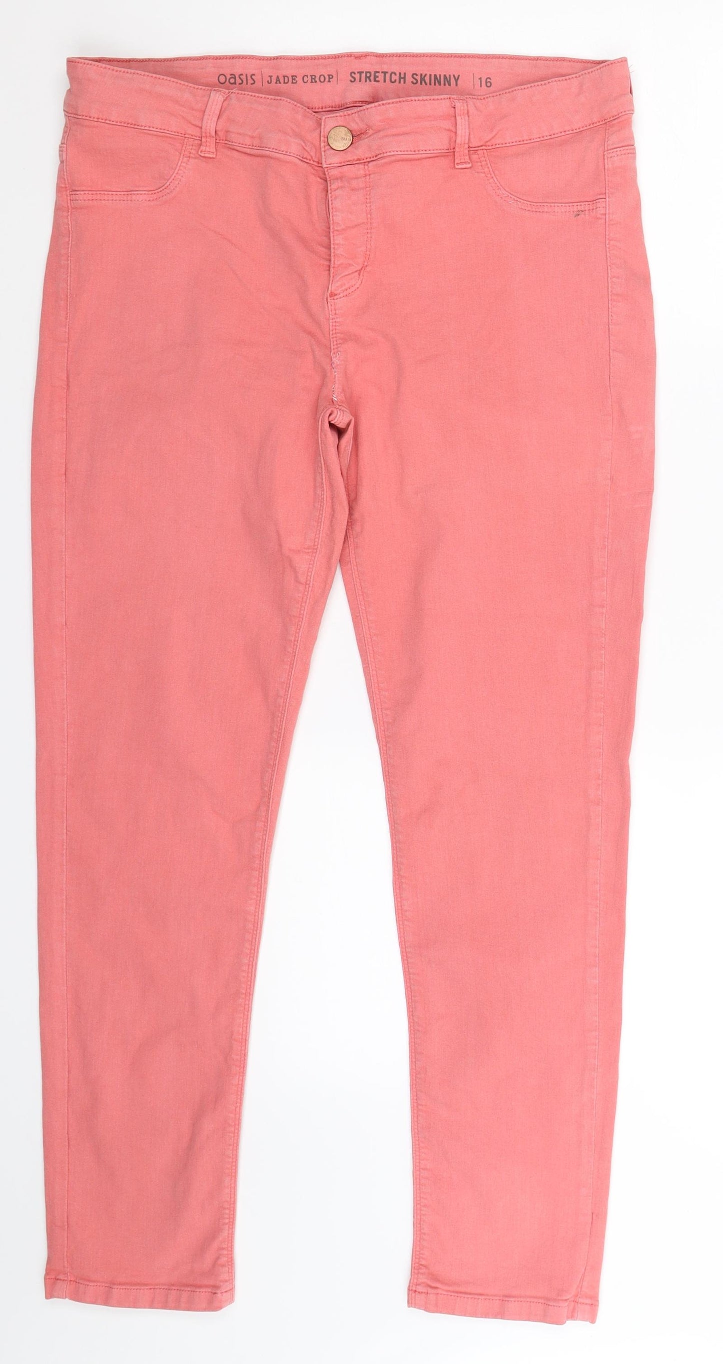 Oasis Womens Pink  Denim Skinny Jeans Size 16 L27 in