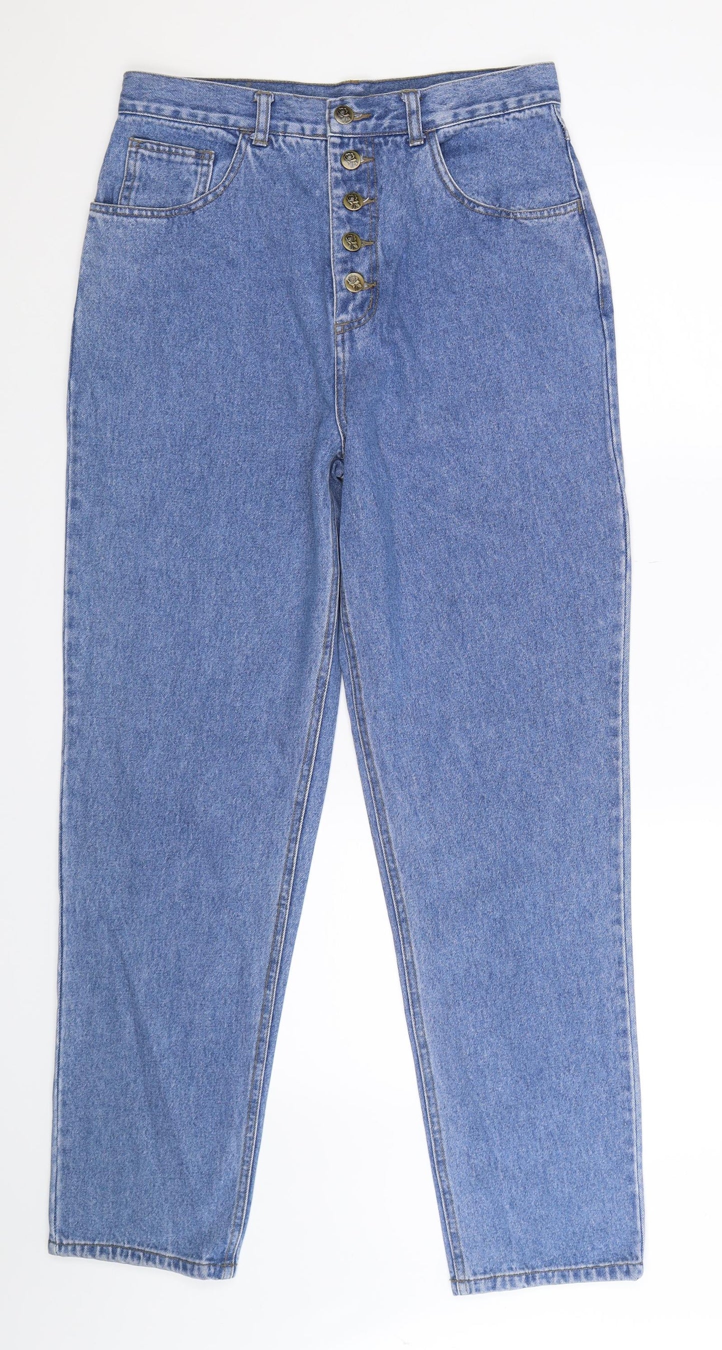 Directions Womens Blue  Denim Straight Jeans Size 30 in L30 in