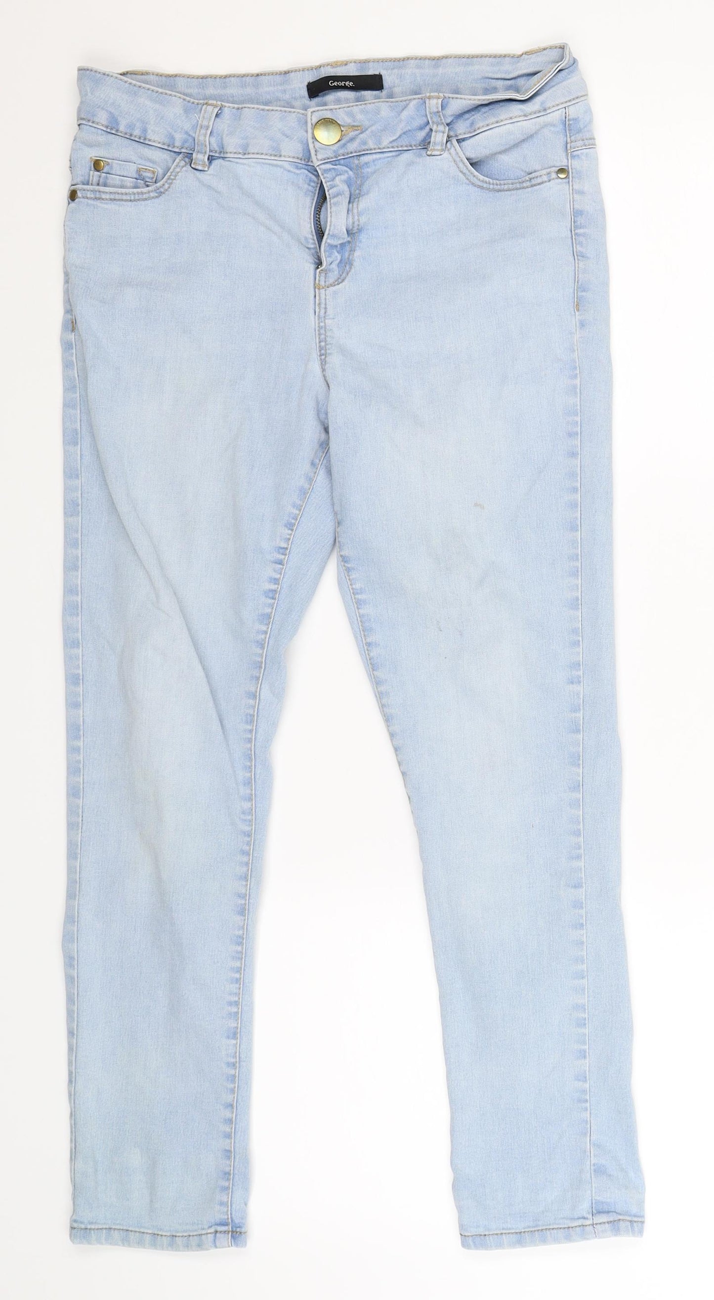 George Womens Blue  Denim Skinny Jeans Size 10 L25 in