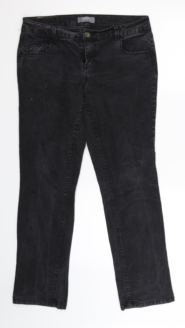 Dorothy Perkins Womens Black Denim Skinny Jeans Size 12 L29 in