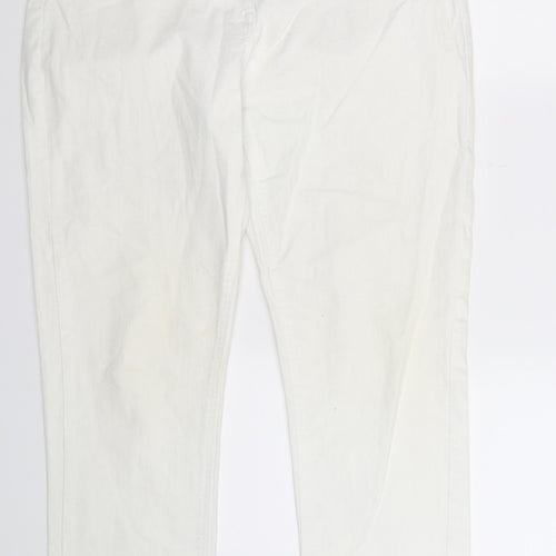 Anthology Womens White  Denim Straight Jeans Size 14 L30 in