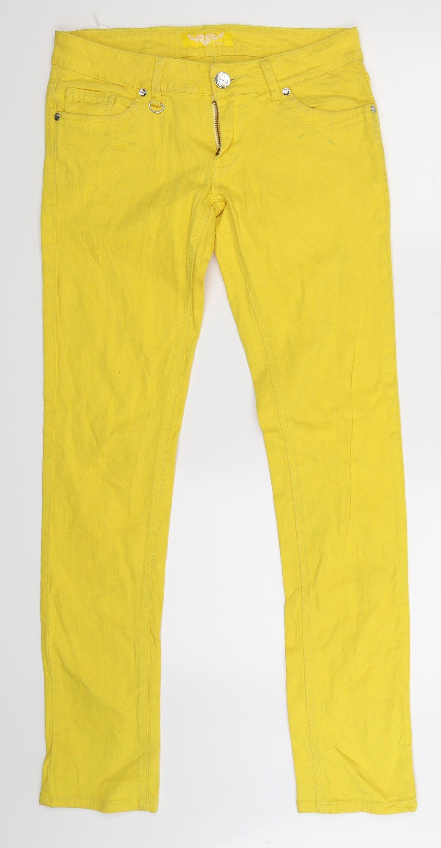 Reverse Womens Yellow  Denim Skinny Jeans Size 32 in L32 in