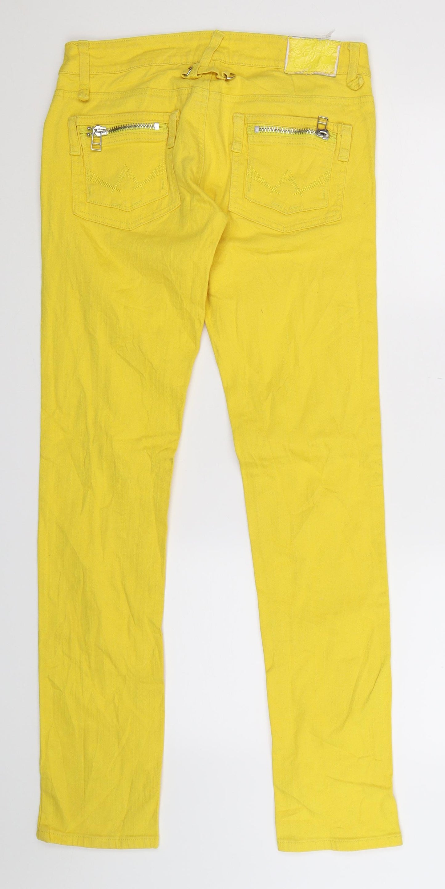 Reverse Womens Yellow  Denim Skinny Jeans Size 32 in L32 in