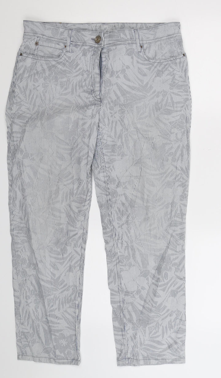 ZERRES Womens Blue Striped  Trousers  Size 32 in L32 in