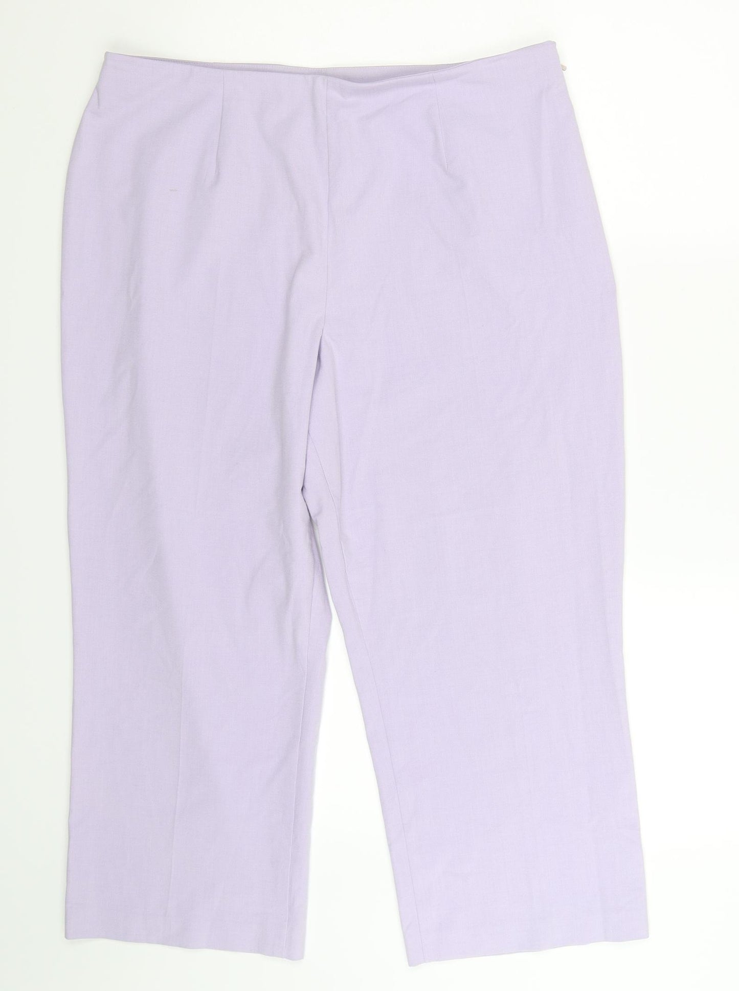 Marks and Spencer Womens Purple   Cropped Trousers Size 18 L25 in