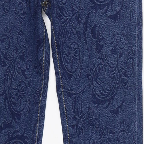 TYK Girls Blue Floral Denim Skinny Jeans Size 14 Years