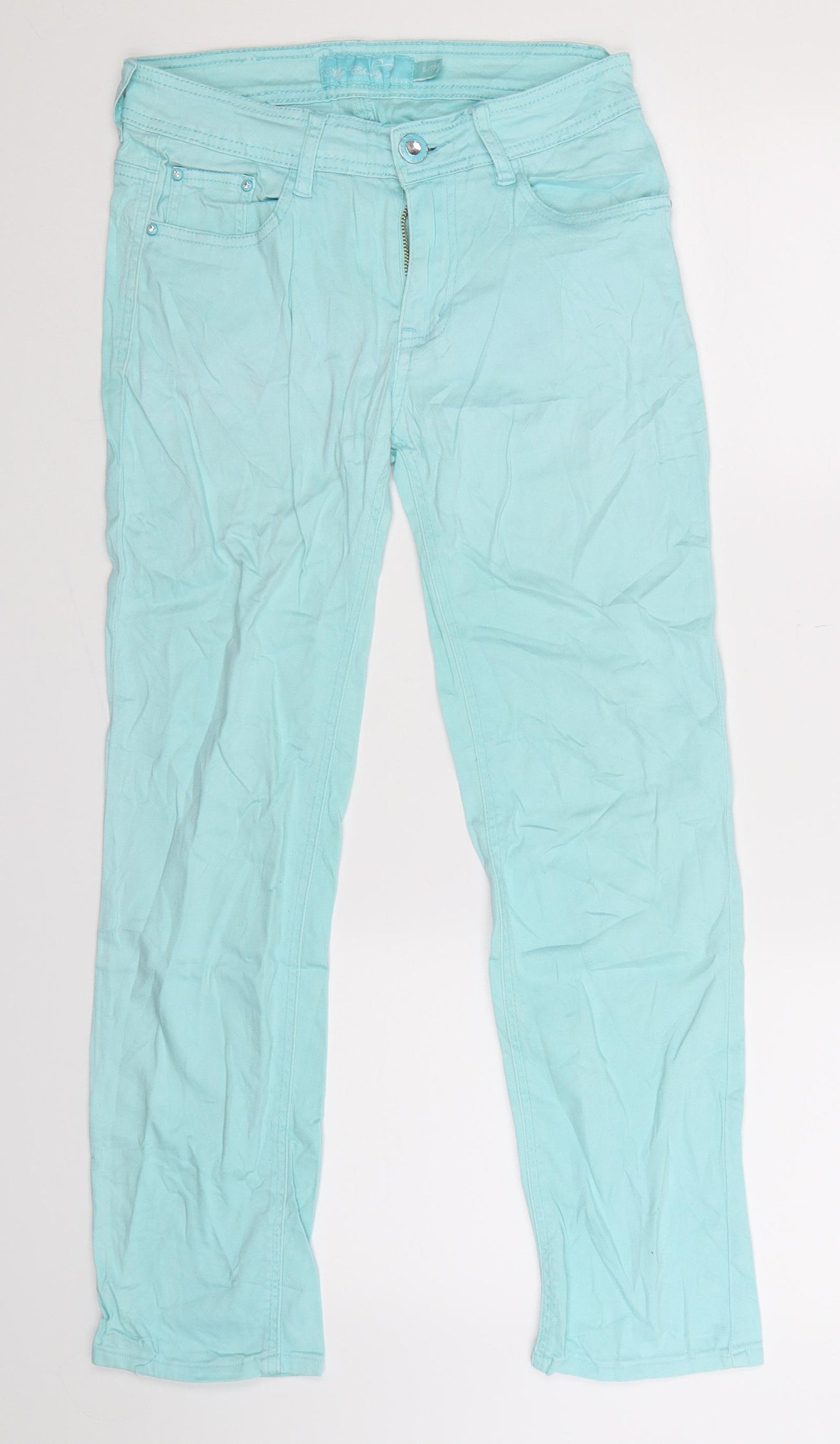 My Christy Womens Green  Denim Jegging Jeans Size S L27 in