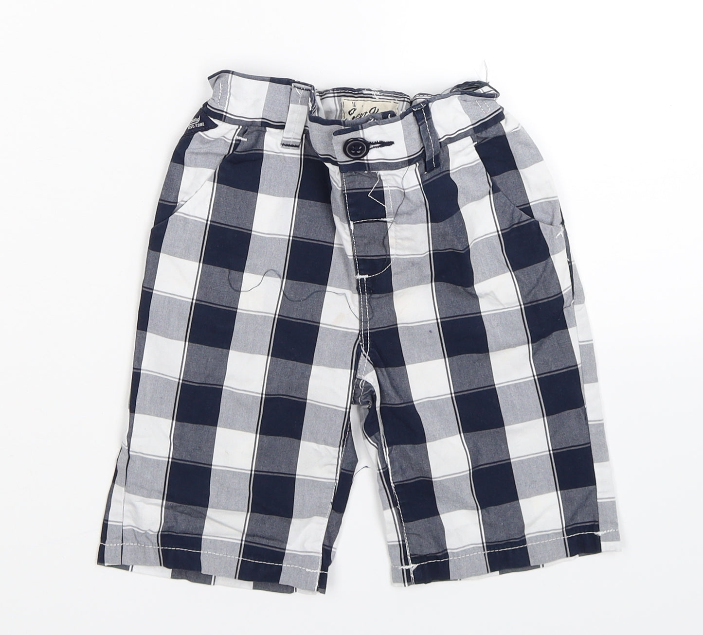 NEXT Boys Blue Check  Bermuda Shorts Size 3-4 Years