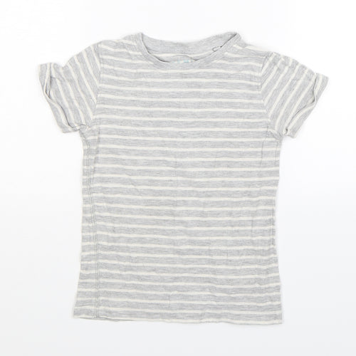 NEXT Boys Grey Striped  Basic T-Shirt Size 5 Years
