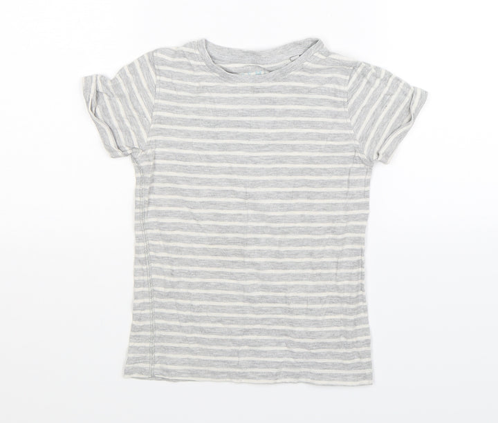 NEXT Boys Grey Striped Basic T-Shirt Size 5 Years