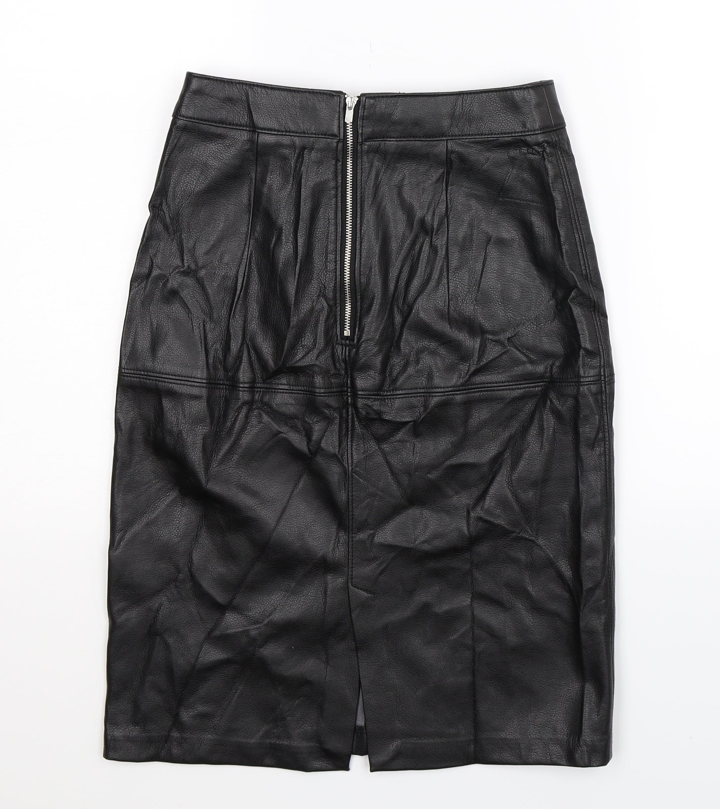 Oodji Womens Black   Straight & Pencil Skirt Size 26 in  - Faux Leather