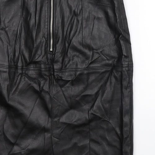 Oodji Womens Black   Straight & Pencil Skirt Size 26 in  - Faux Leather