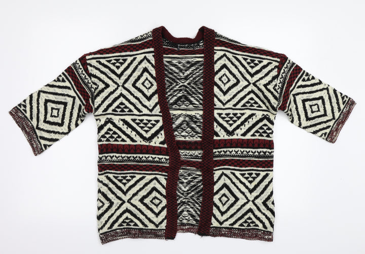 915 Girls Multicoloured Geometric Cardigan Jumper Size 10-11 Years