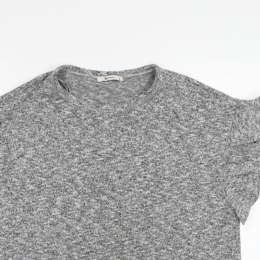 TU Womens Grey   Pullover Sweatshirt Size 8