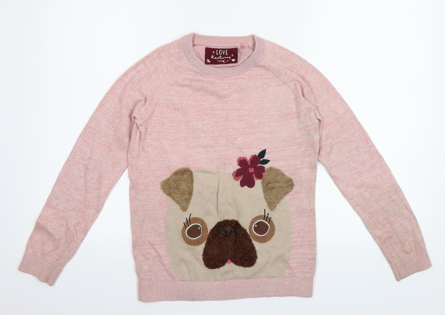 TU Girls Pink   Pullover Jumper Size 11 Years