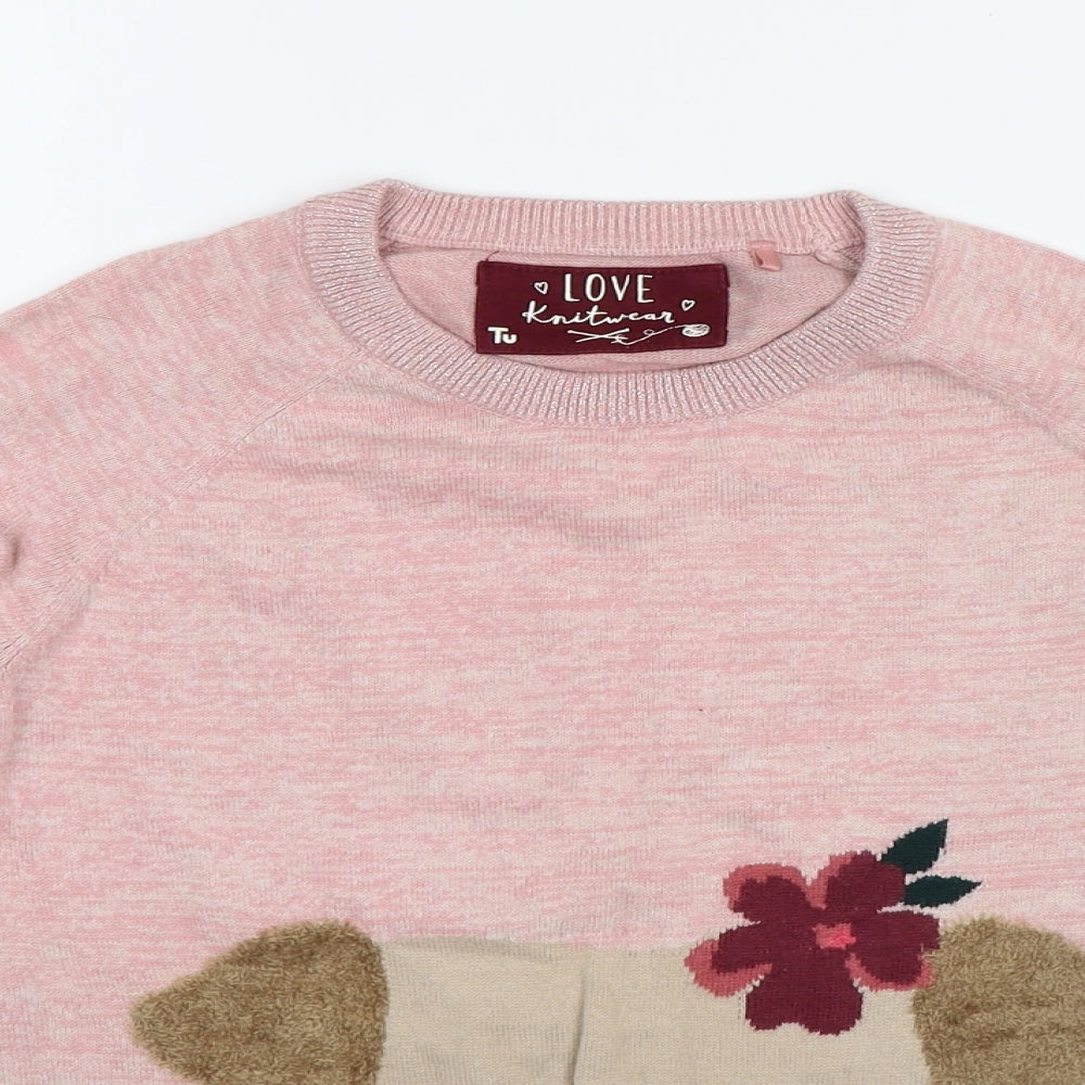 TU Girls Pink   Pullover Jumper Size 11 Years