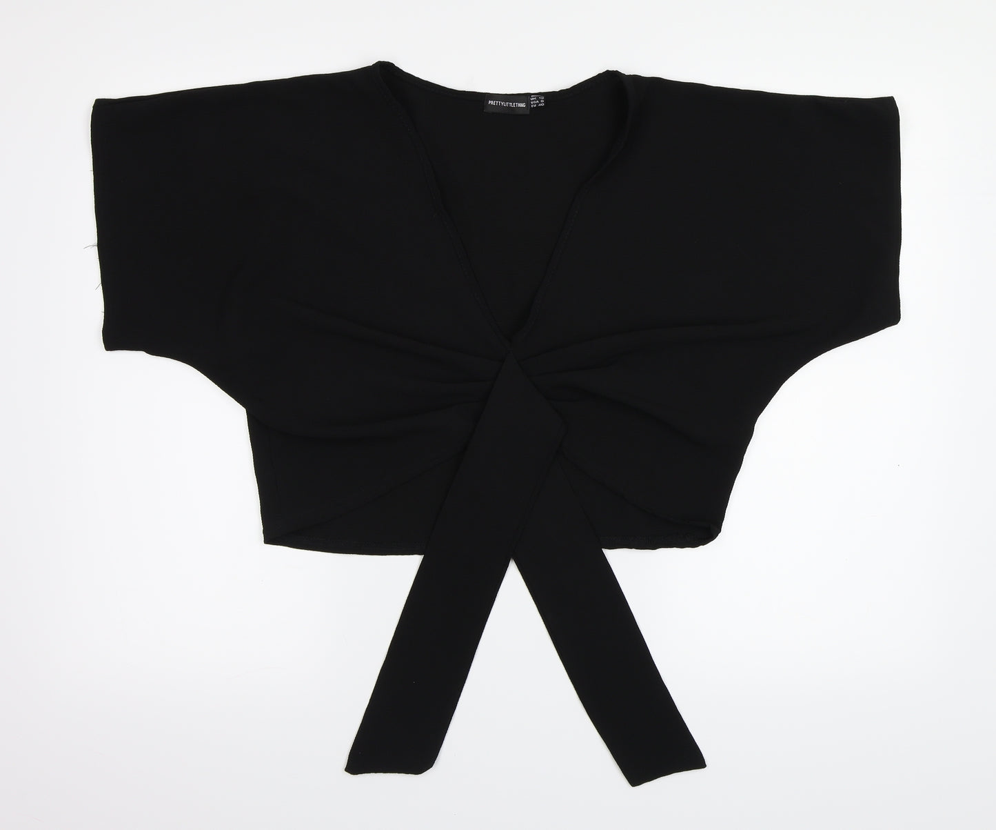 PRETTYLITTLETHING Womens Black   Basic Blouse Size 12