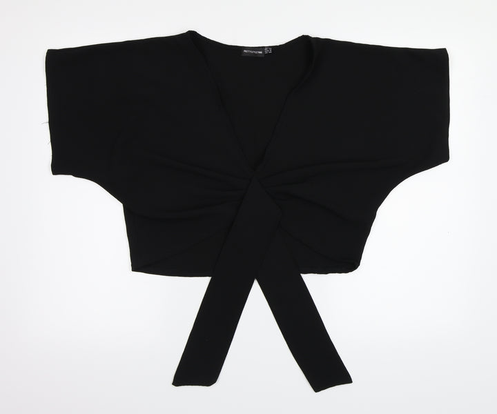 PRETTYLITTLETHING Womens Black   Basic Blouse Size 12