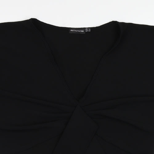PRETTYLITTLETHING Womens Black   Basic Blouse Size 12